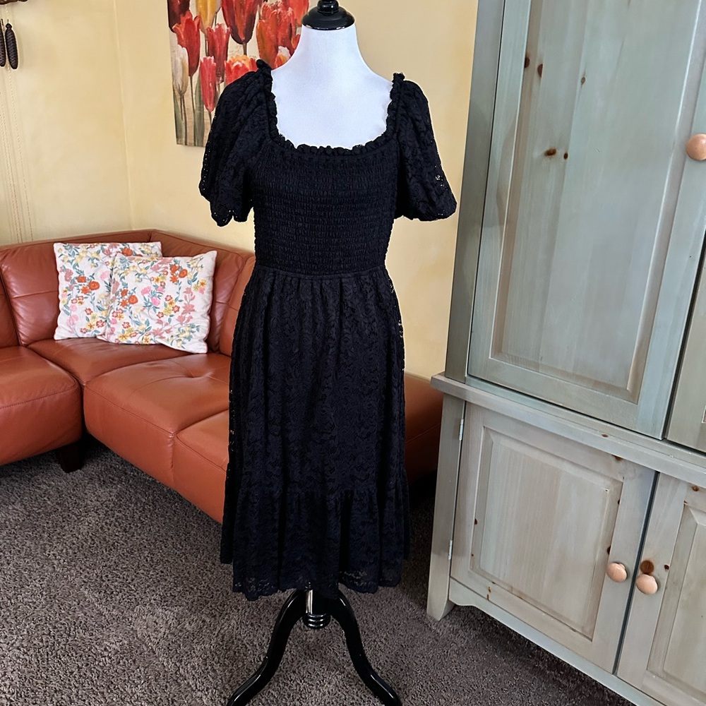 LC Lauren Conrad Black Midi Dress